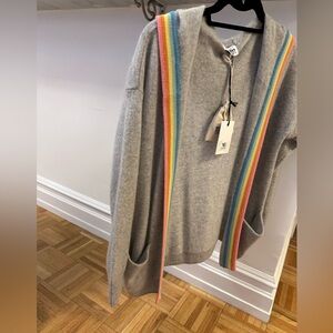 BRAND NEW - TAGS ON - 27 mile cashmere grey rainbow cardigan.